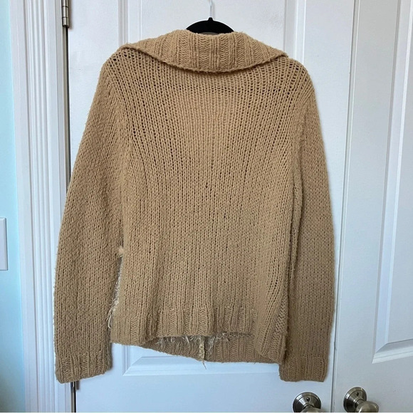 Vintage Alexa Y2K Wool Blend Chenille  Chunky Knit Collared Cardigan - Picture 3 of 6